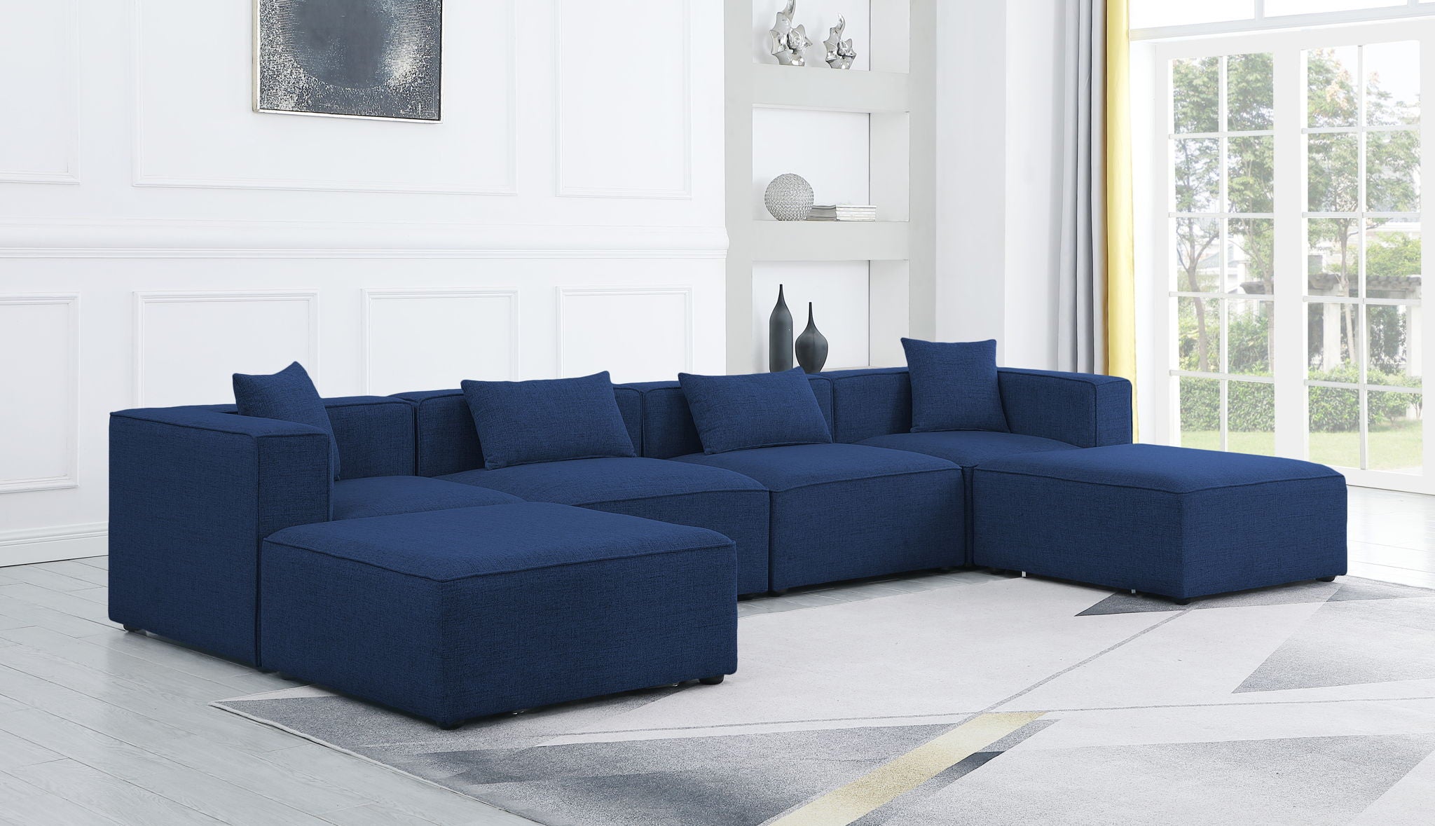 Cube - Linen 6 Piece Modular Double Chaise Sectional - Urban Living Furniture (Los Angeles, CA)
