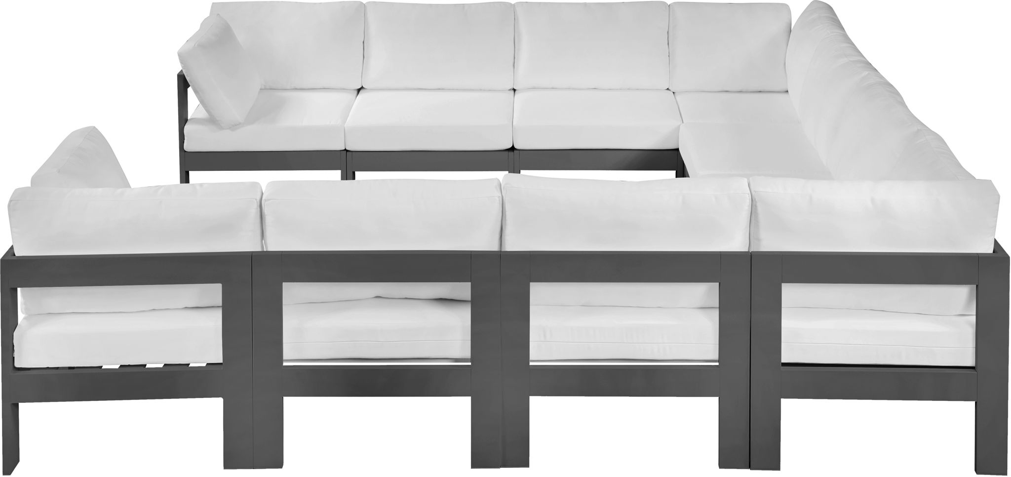 Nizuc - Outdoor Patio 10 Piece Modular Sectional With Gray Frame - Urban Living Furniture (Los Angeles, CA)