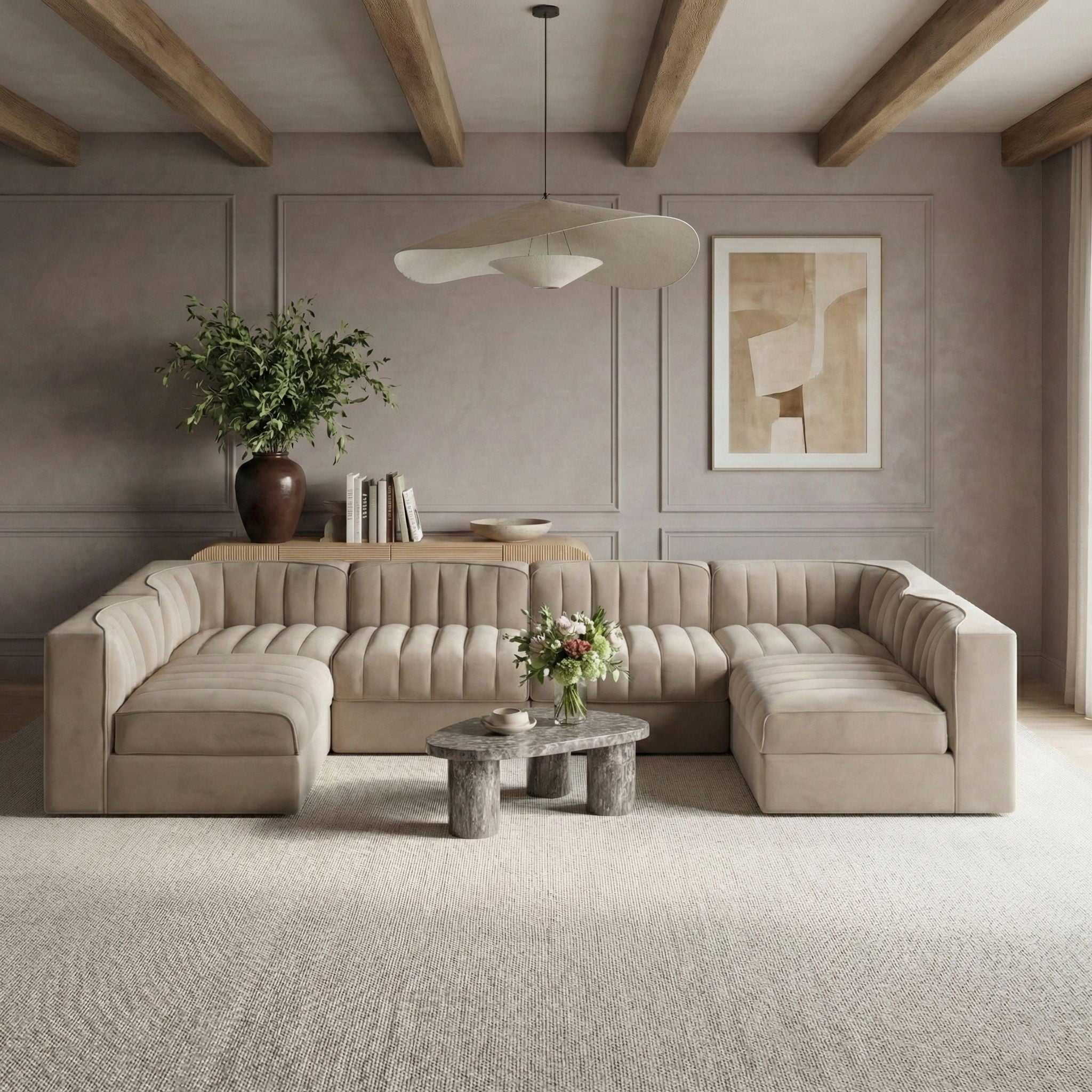 Rummi - Armless Velvet Performance Fabric Upholstered 6 Piece Modular Sectional - Urban Living Furniture (Los Angeles, CA)