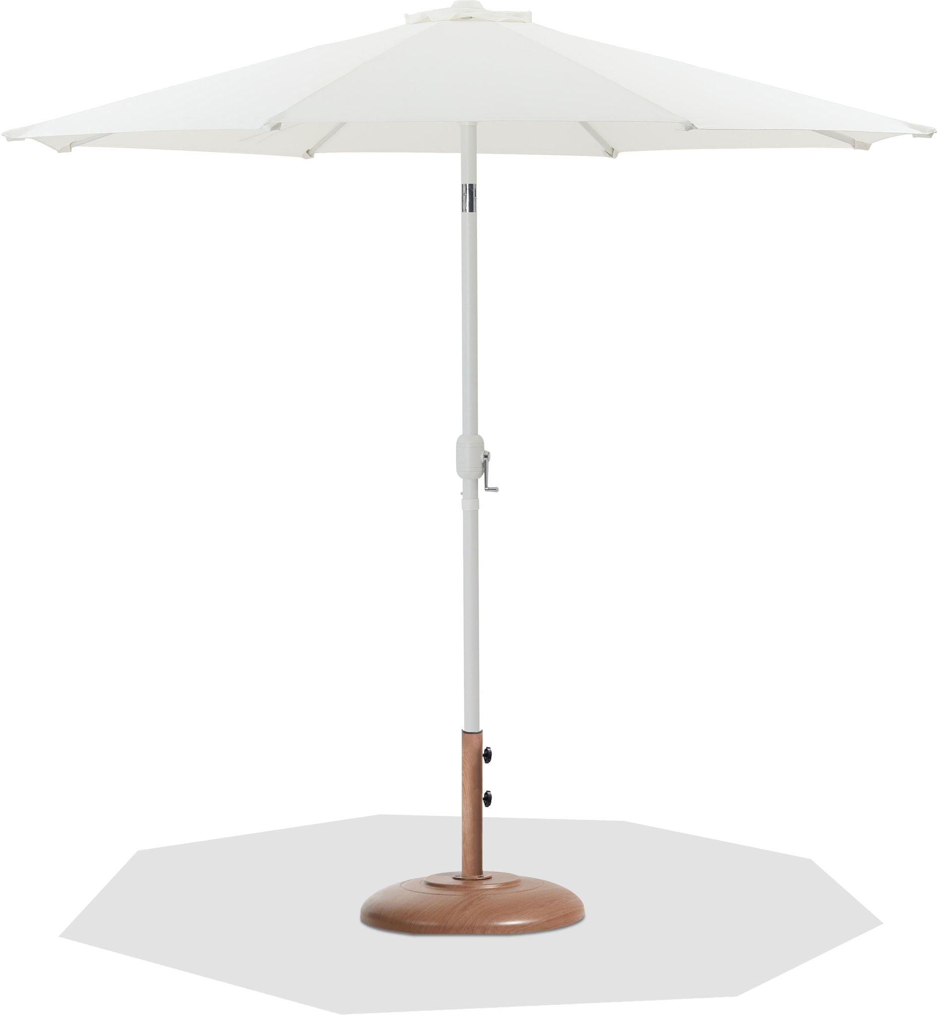 Fiji - Aluminum Patio Umbrella With Round Teak And White Base - Urban Living Furniture (Los Angeles, CA)
