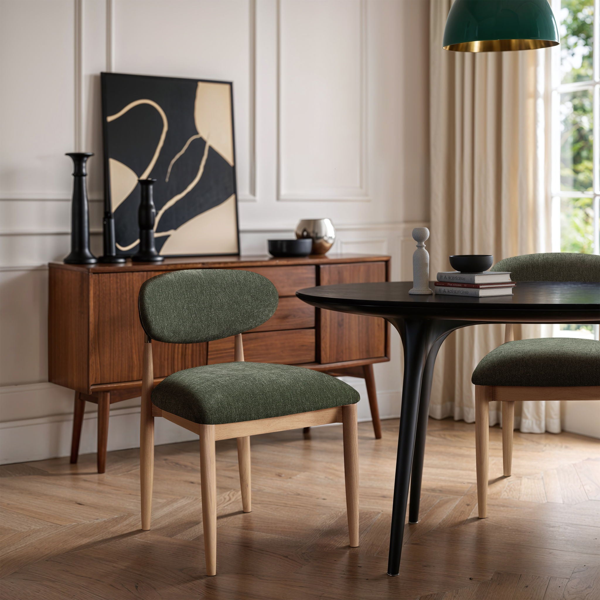 Riccio - Fabric Dining Side Chair (Set of 2) - Natural Frame - Urban Living Furniture (Los Angeles, CA)