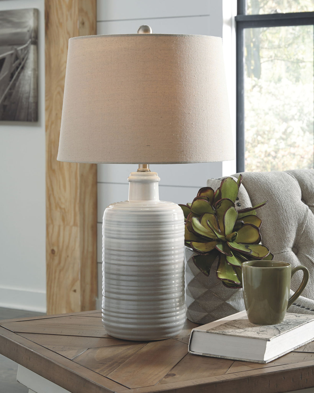 Marnina - Ceramic Table Lamp (Set of 2) - Taupe - Urban Living Furniture (Los Angeles, CA)