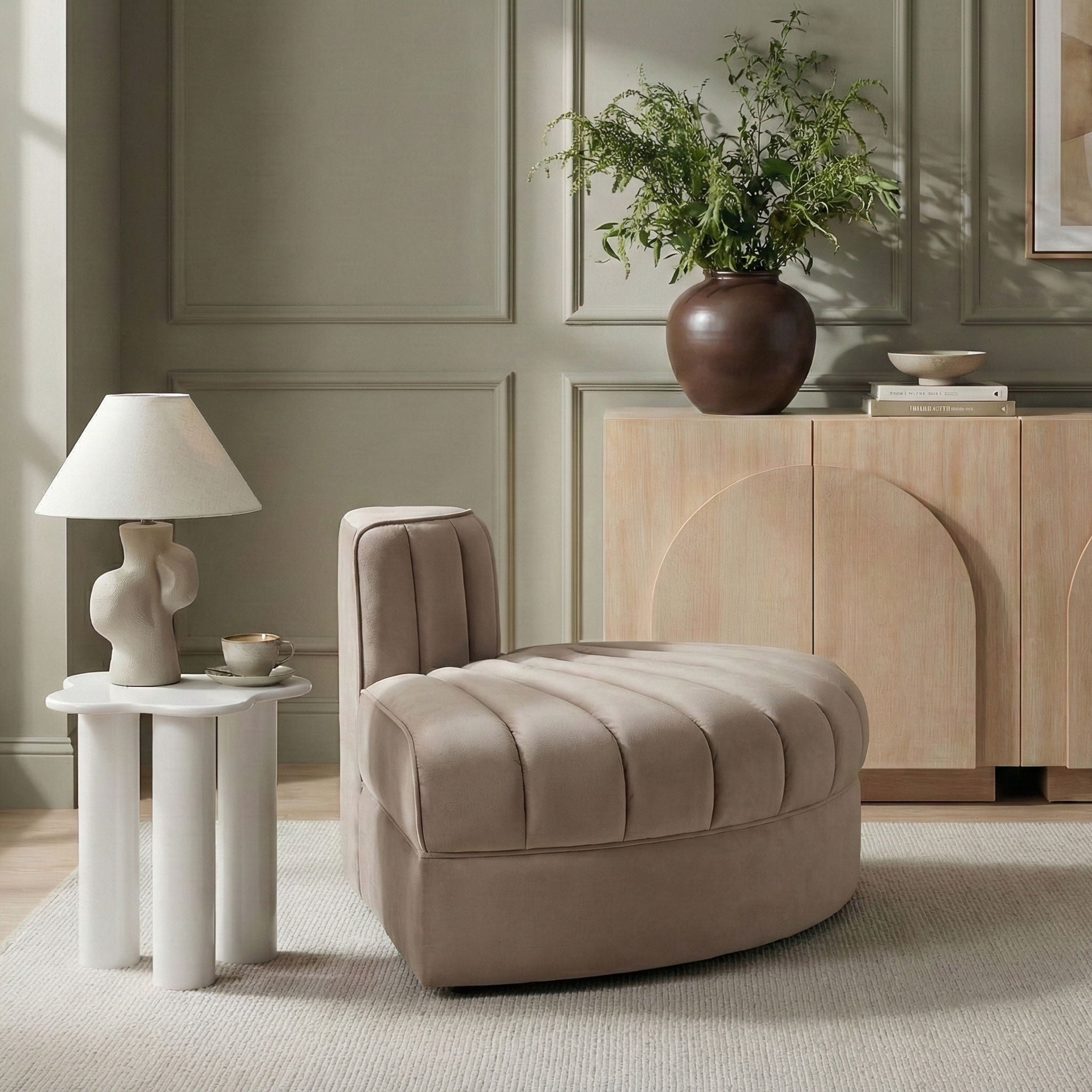 Rummi - Velvet Performance Fabric Upholstered Modular Chair - Urban Living Furniture (Los Angeles, CA)