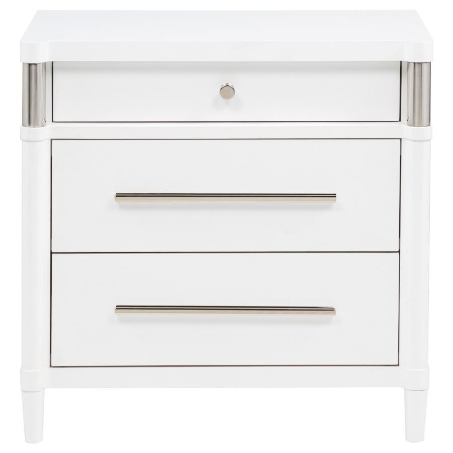 Gracemont - 3-Drawer Bedroom Nightstand Bedside Table - White - Urban Living Furniture (Los Angeles, CA)