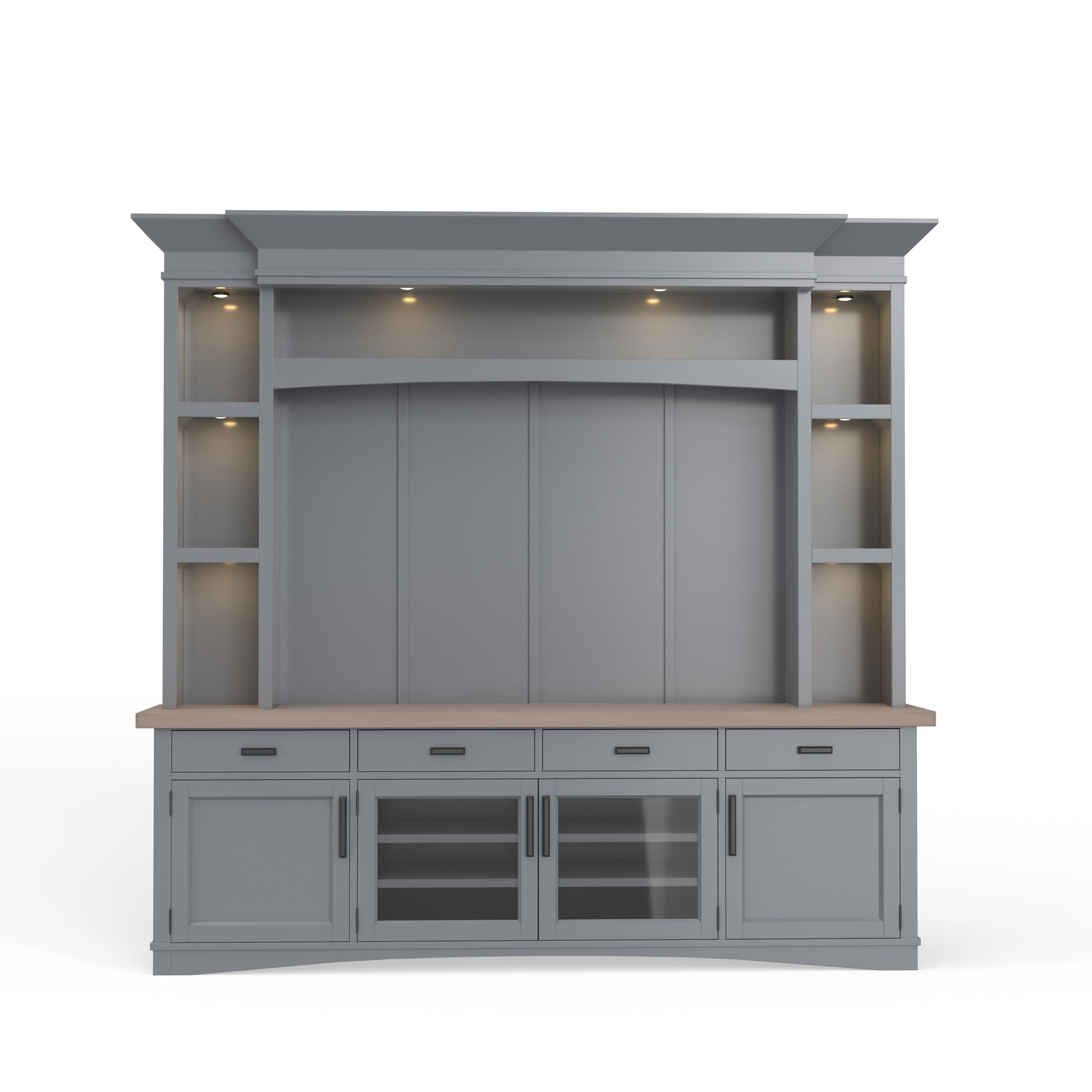 Americana Modern - TV Console with Hutch, Backpanel and LED Lights - Urban Living Furniture (Los Angeles, CA)
