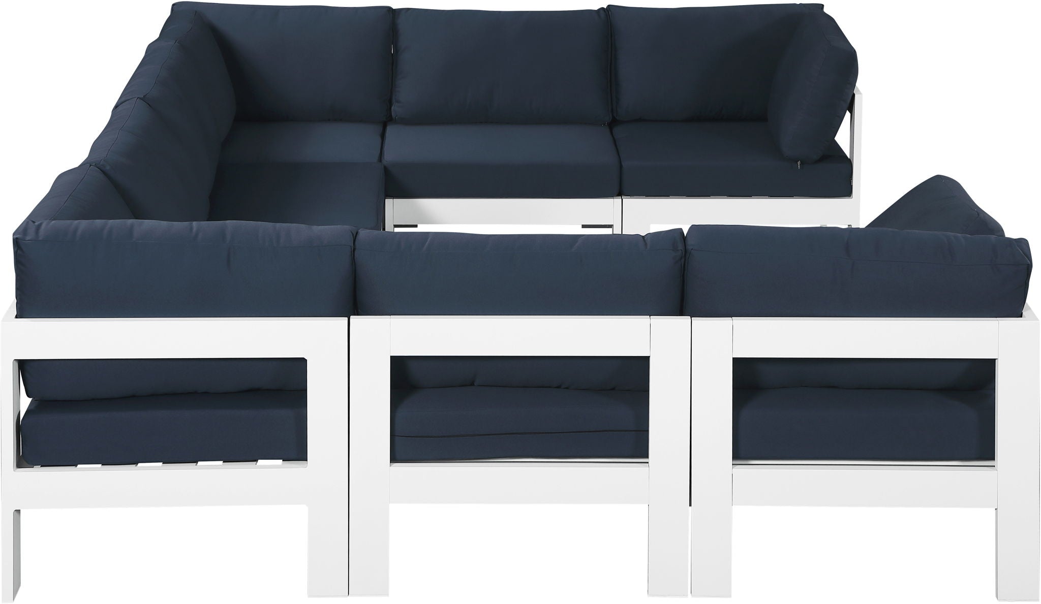 Nizuc - Outdoor Patio 8 Piece Modular Sectional With White Frame - Urban Living Furniture (Los Angeles, CA)