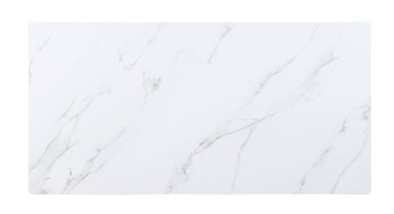 Caspian - Dining Table - White Printed Faux Marble Top & Black - Urban Living Furniture (Los Angeles, CA)