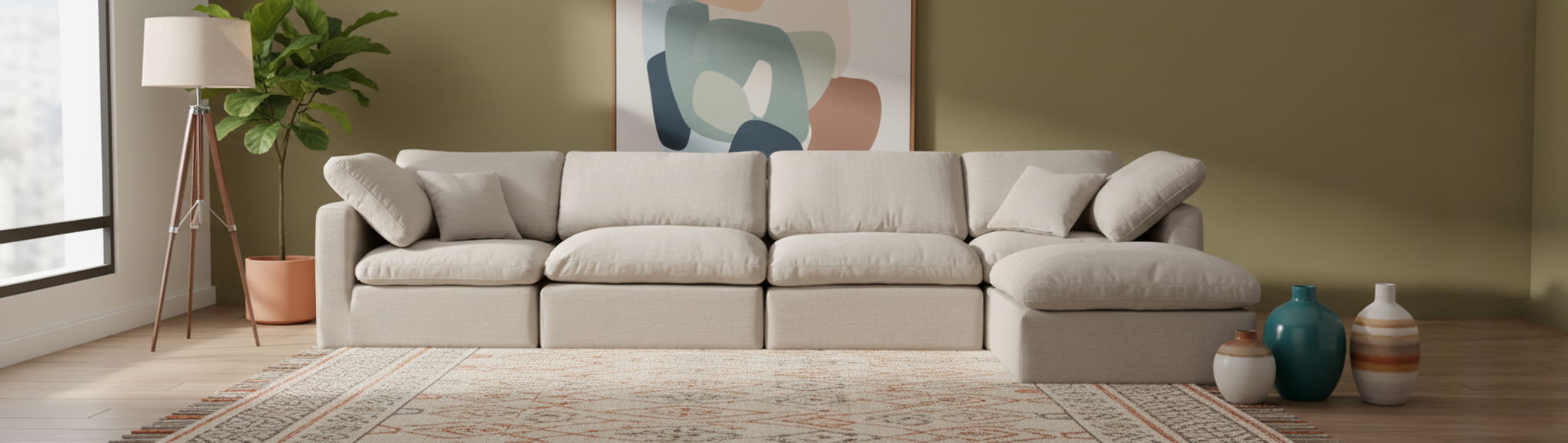 Indulge - Linen 5 Piece Modular Sectional With Chaise - Urban Living Furniture (Los Angeles, CA)