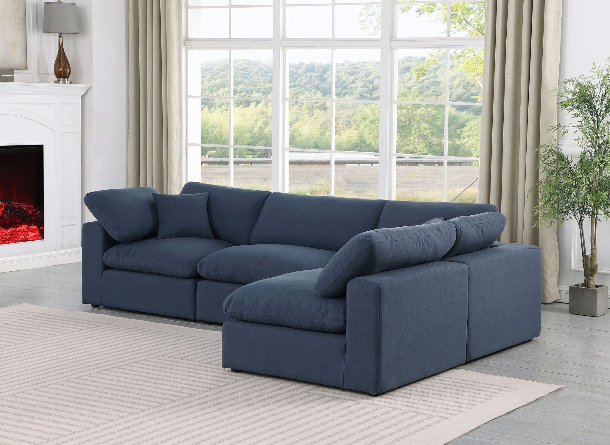 Comfy - 4 Piece Linen Fabric Modular Armless Sectional - Urban Living Furniture (Los Angeles, CA)