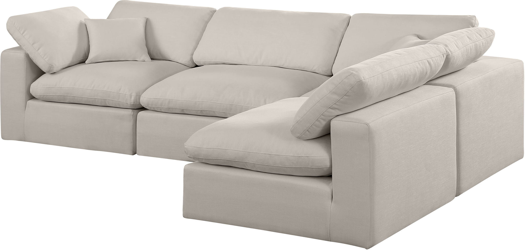 Comfy - 4 Piece Linen Fabric Modular Armless Sectional - Urban Living Furniture (Los Angeles, CA)