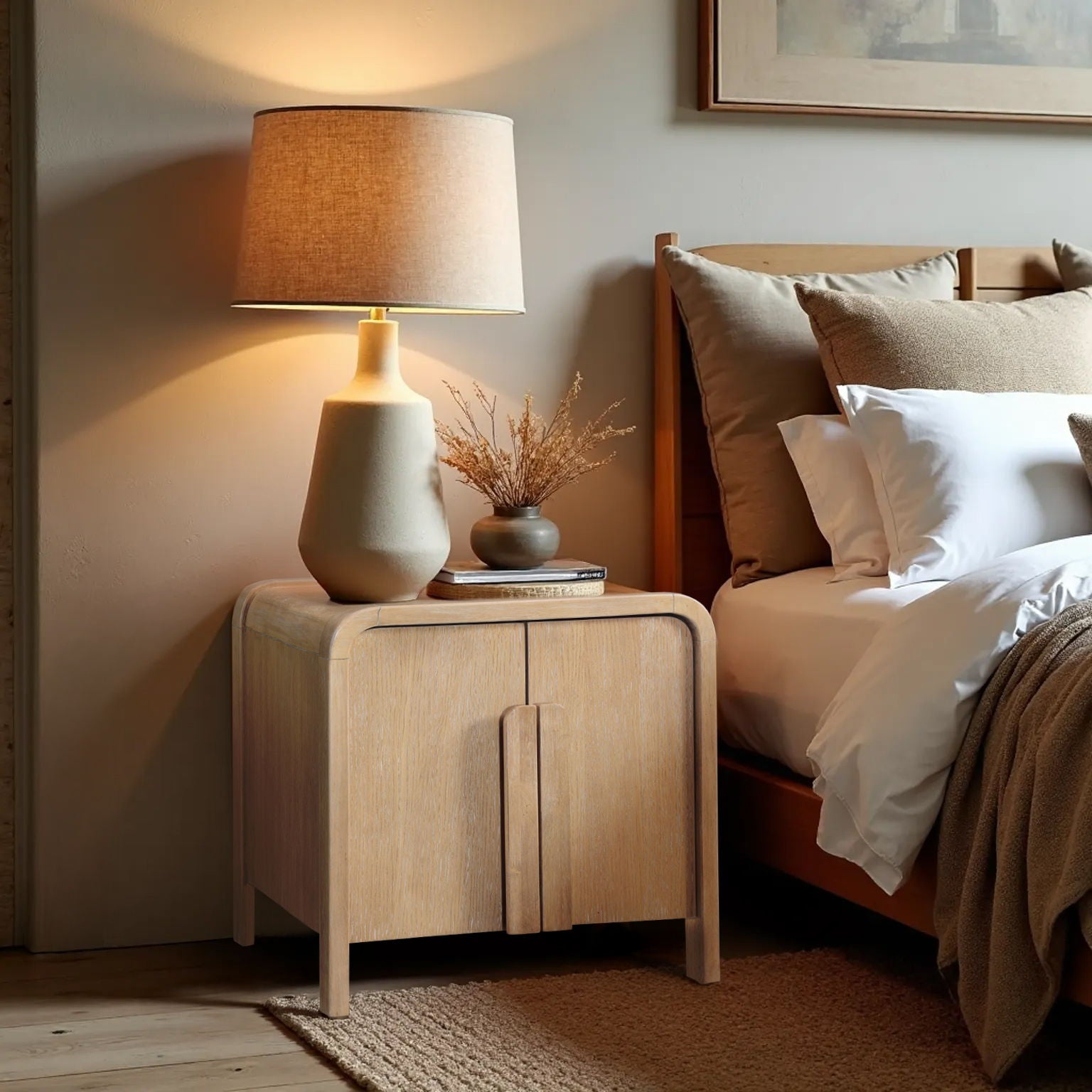 Harmony - Oak Veneer And Solid Wood Night Stand - Urban Living Furniture (Los Angeles, CA)