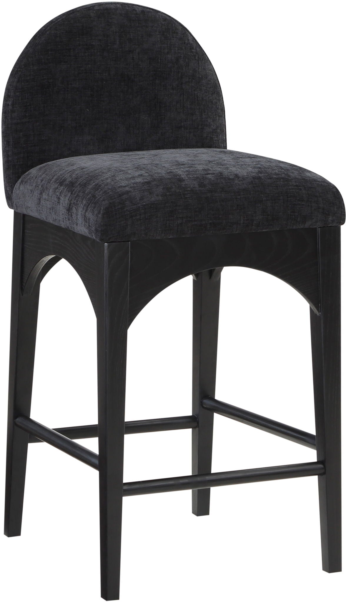 Waldorf - Chenille Stool With Black Legs - Urban Living Furniture (Los Angeles, CA)