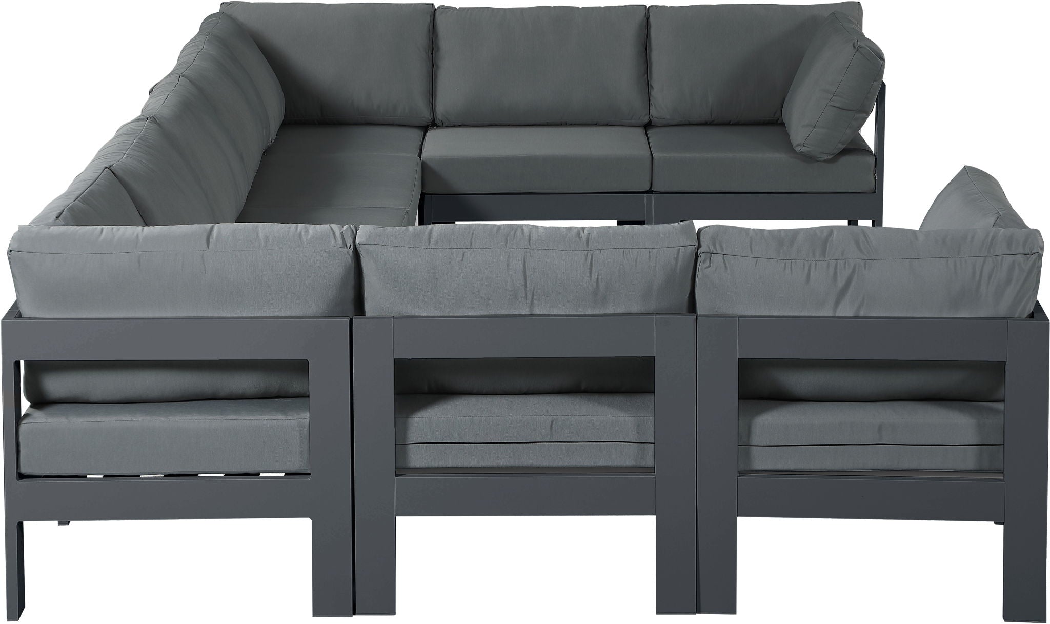 Nizuc - Outdoor Patio 9 Piece Modular Sectional With Gray Frame - Urban Living Furniture (Los Angeles, CA)