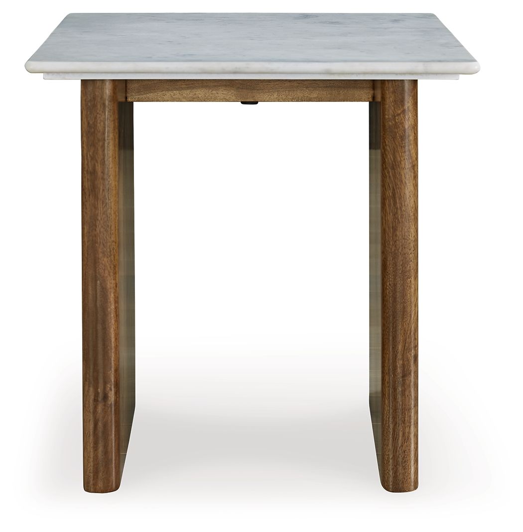 Isanti - Light Brown / White - Rectangular End Table - Urban Living Furniture (Los Angeles, CA)