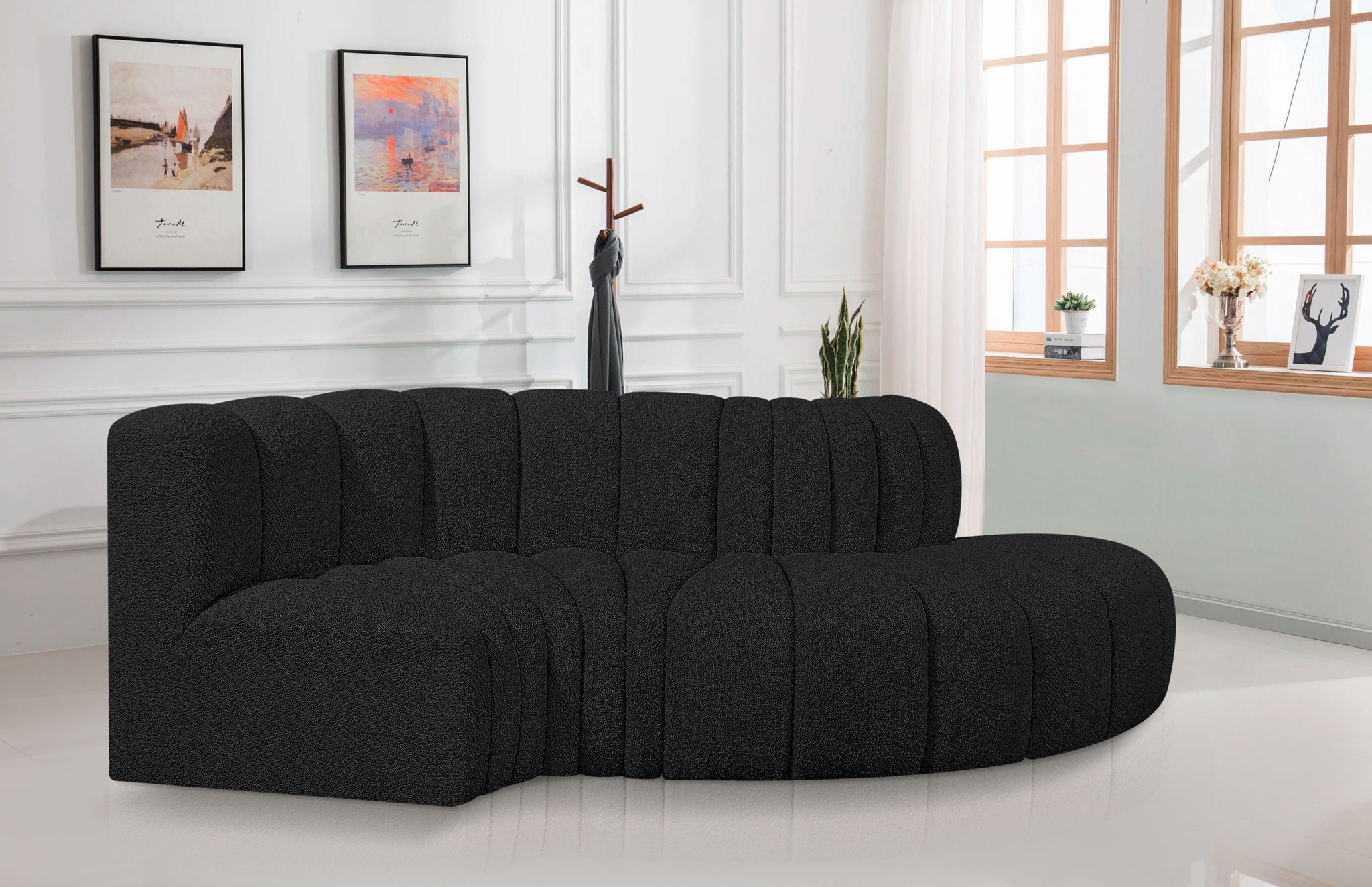 Arc - Boucle Fabric 4 Piece L-Shaped Modular Sofa - Urban Living Furniture (Los Angeles, CA)