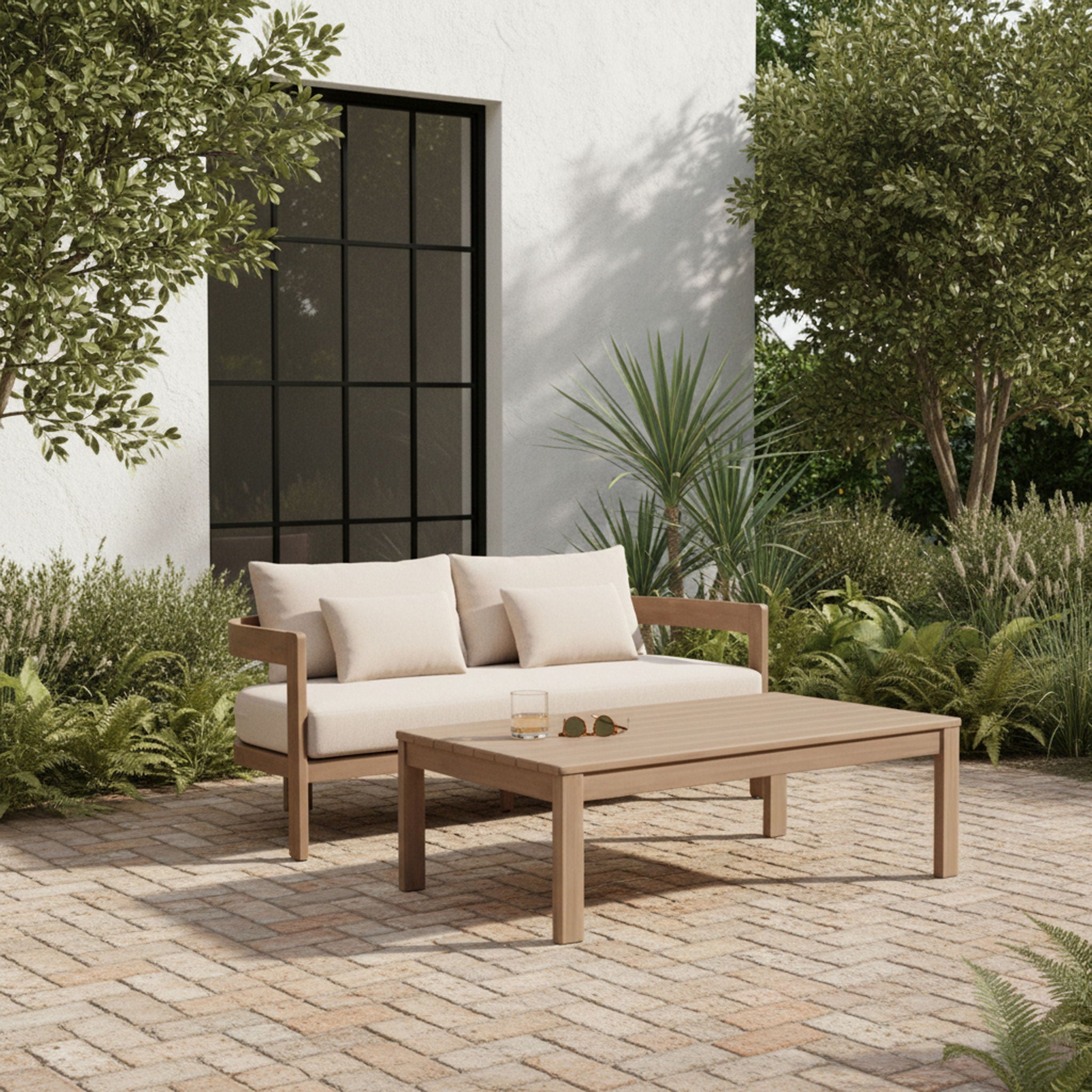 Newport - Water Resistant Fabric 65" Upholstered Outdoor Patio Loveseat - Urban Living Furniture (Los Angeles, CA)
