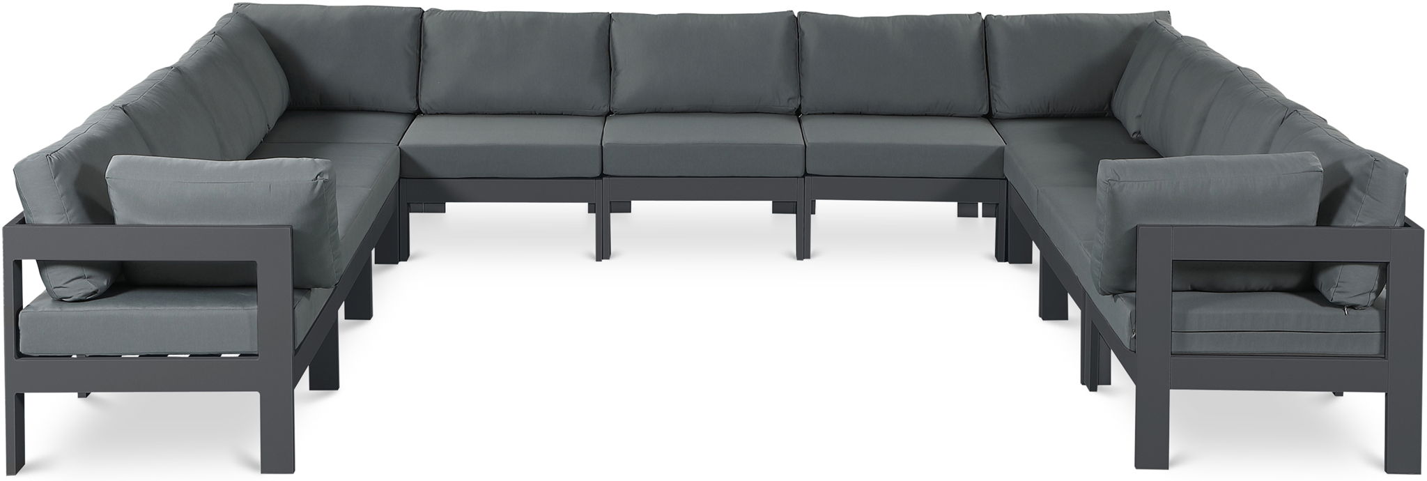Nizuc - Outdoor Patio 11 Piece Modular Sectional With Gray Frame - Urban Living Furniture (Los Angeles, CA)