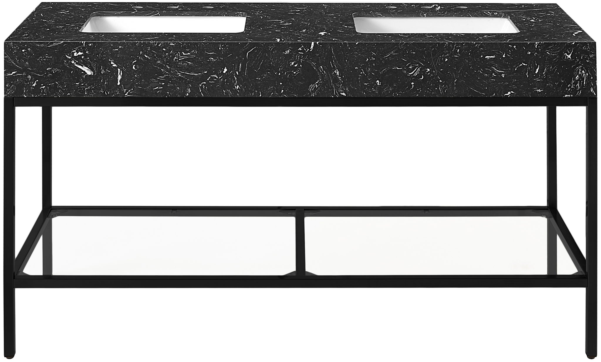 Marmo - Engineered Marble Bathroom Vanity With Black Base