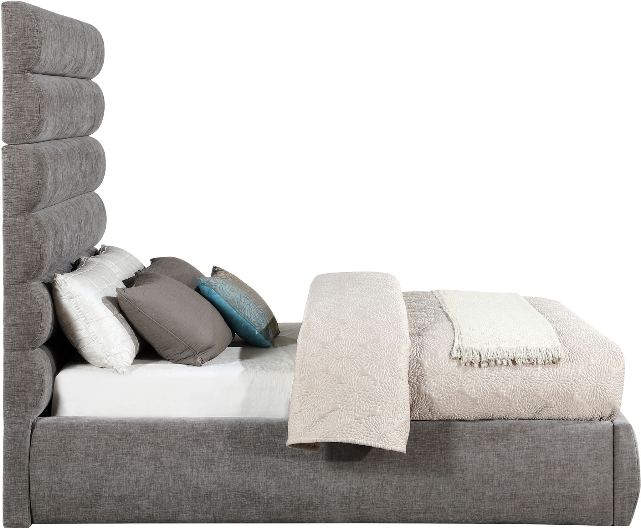 Adam - Chenille Fabric Bed With 70.5" Headboard