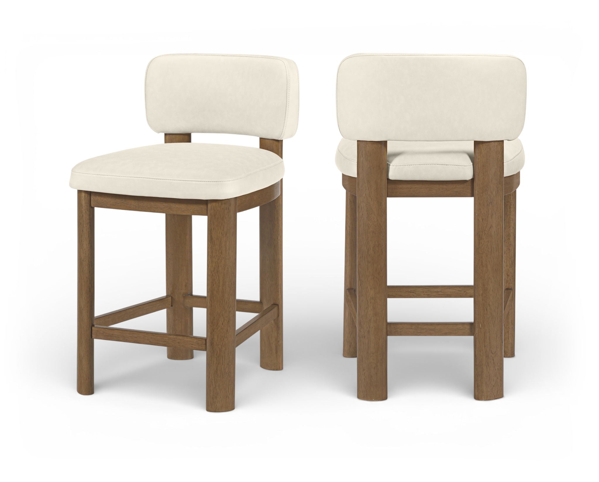 Paloma - Faux Leather Upholstered Counter Stool (Set of 2) - Brown Frame - Urban Living Furniture (Los Angeles, CA)
