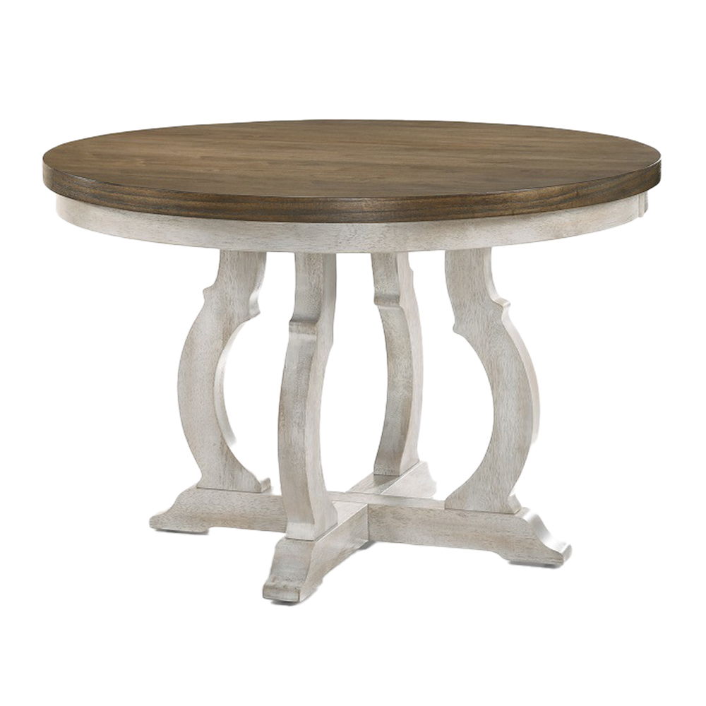 Cillin - Round Dining Table - Walnut & Antique White - Urban Living Furniture (Los Angeles, CA)