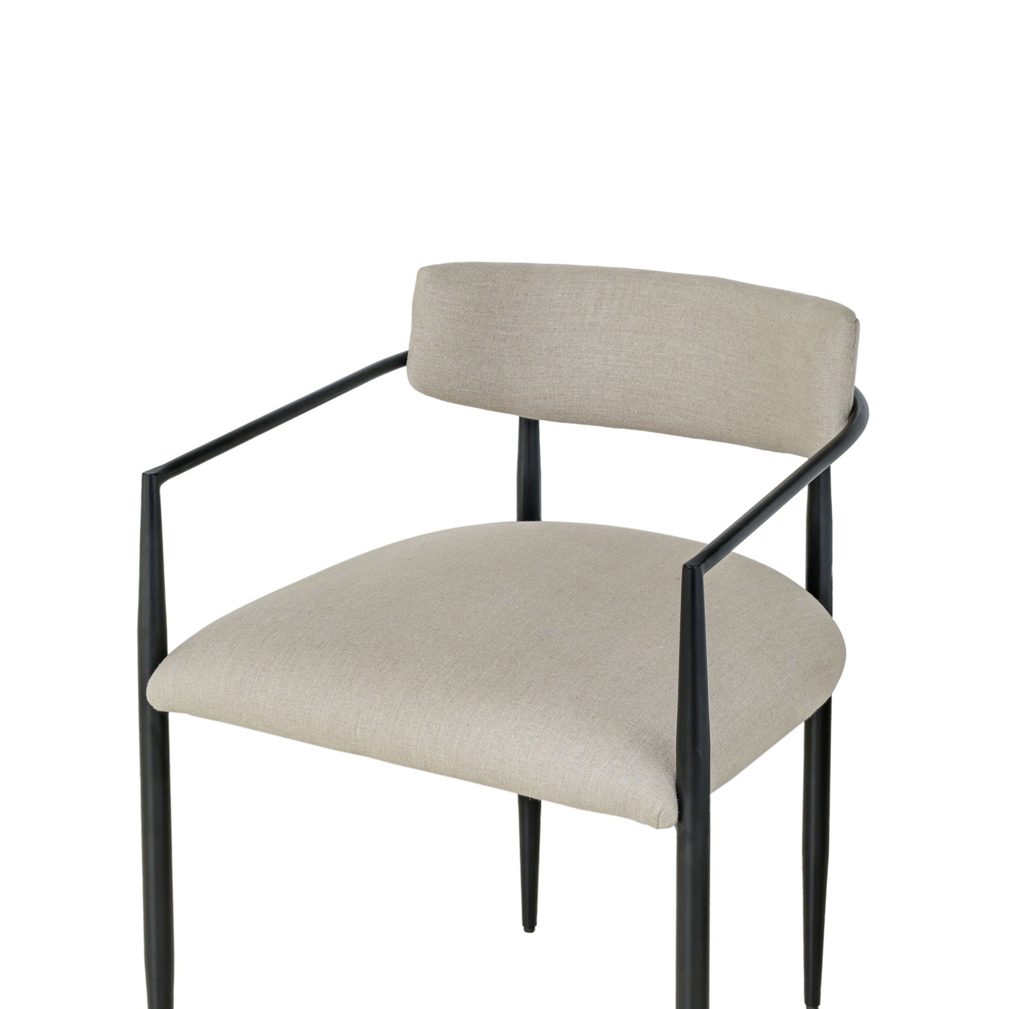 Forte - Linen Forged Iron Dining Chair - Cream - Urban Living Furniture (Los Angeles, CA)
