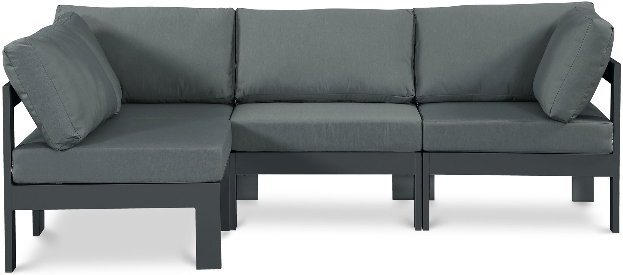 Nizuc - Outdoor Patio 4 Piece Modular Sectional With Gray Frame - Urban Living Furniture (Los Angeles, CA)