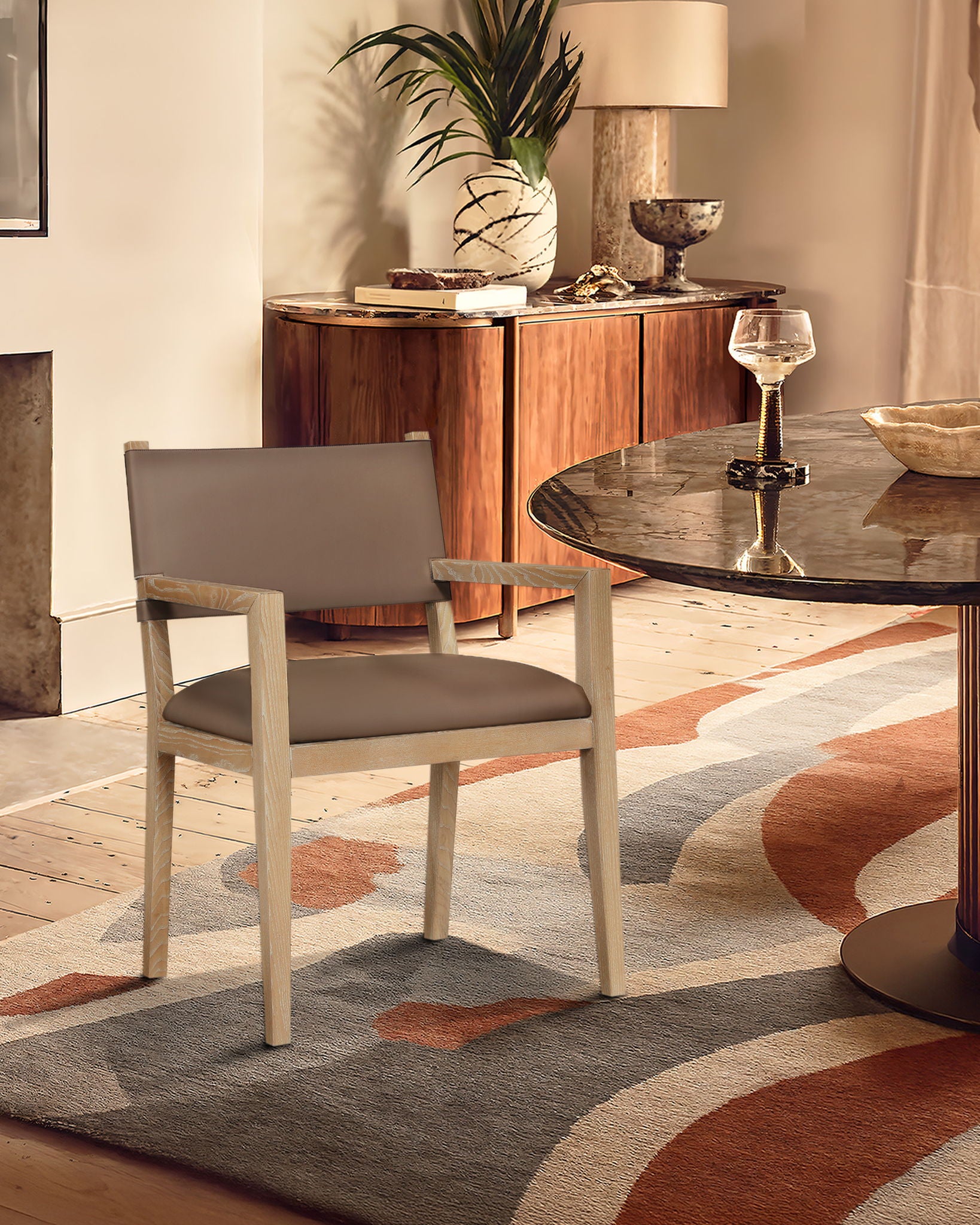 Avon - Vegan Leather Dining Arm Chair - Urban Living Furniture (Los Angeles, CA)