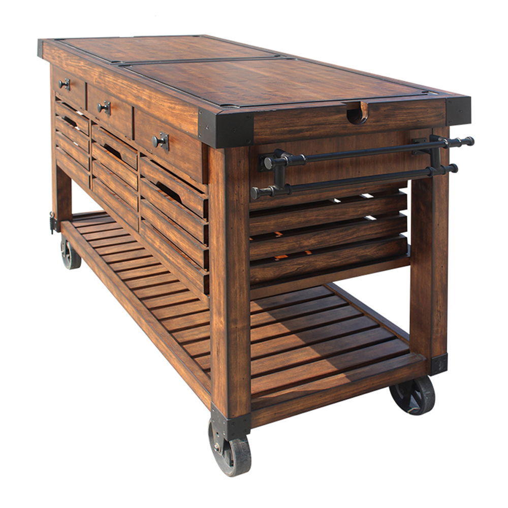 Kaif - Kitchen Cart - Distressed Chestnut - Urban Living Furniture (Los Angeles, CA)