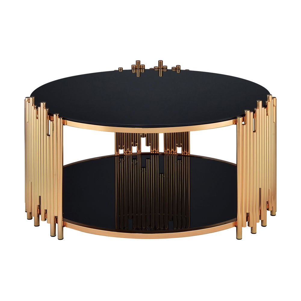 Tanquin - Coffee Table - Black Glass & Gold - Urban Living Furniture (Los Angeles, CA)