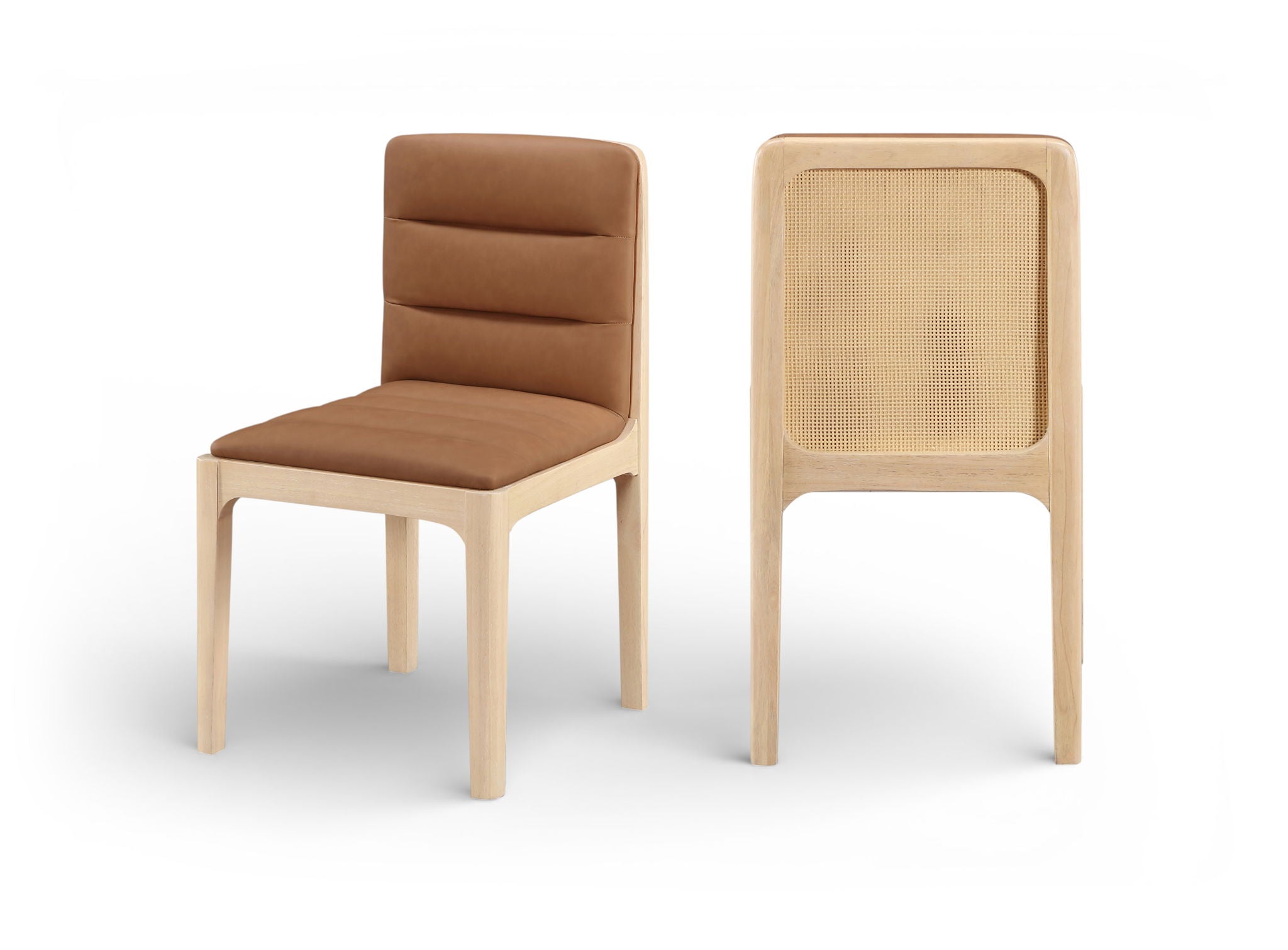 Ellis - Vegan Leather Upholstered Dining Chair (Set of 2) - Natural Base - Urban Living Furniture (Los Angeles, CA)