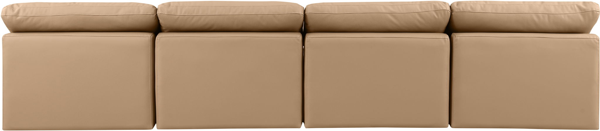 Indulge - Faux Leather 4 Piece Modular Armless Sofa - Tan - Urban Living Furniture (Los Angeles, CA)