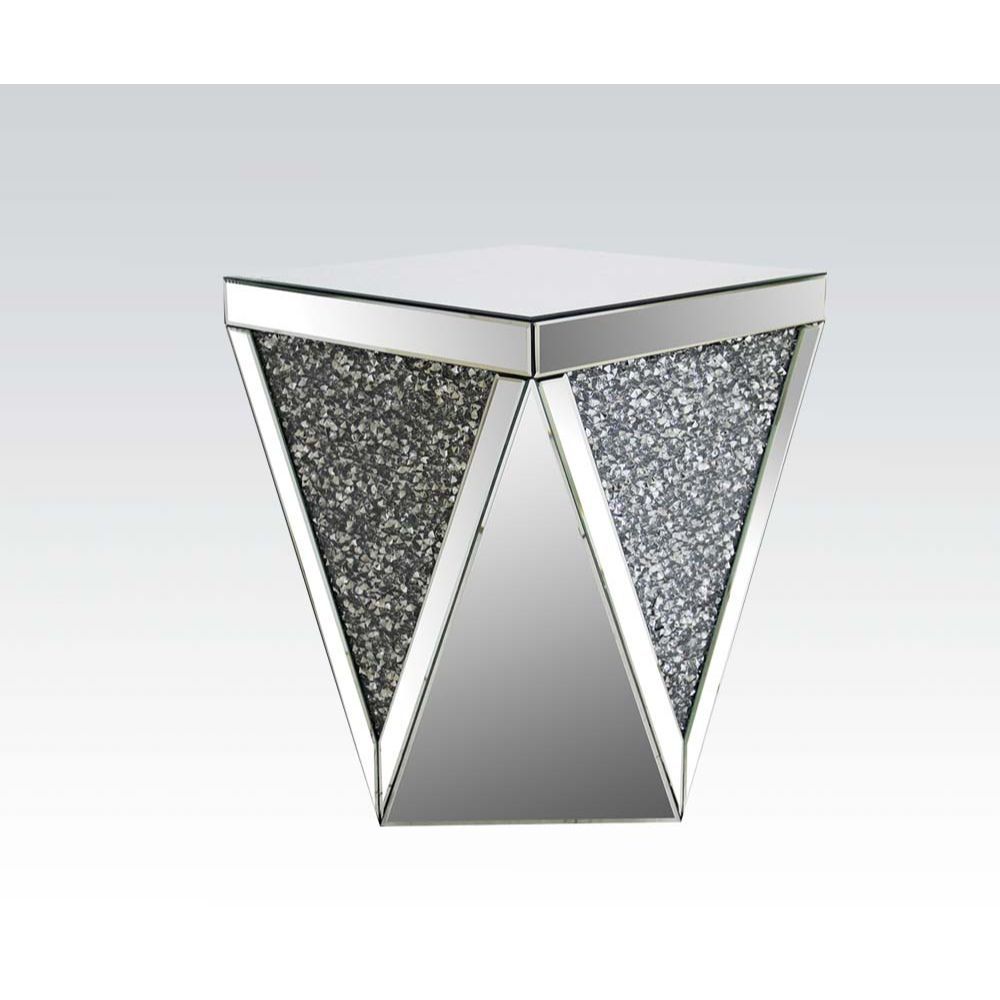 Noralie - 19" End Table - Mirrored & Faux Diamonds - Urban Living Furniture (Los Angeles, CA)
