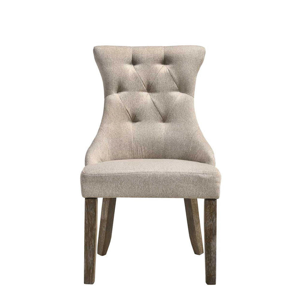 Gabrian - Side Chair (Set of 2) - Two-Tone Beige Fabric & Reclaimed Gray - Urban Living Furniture (Los Angeles, CA)