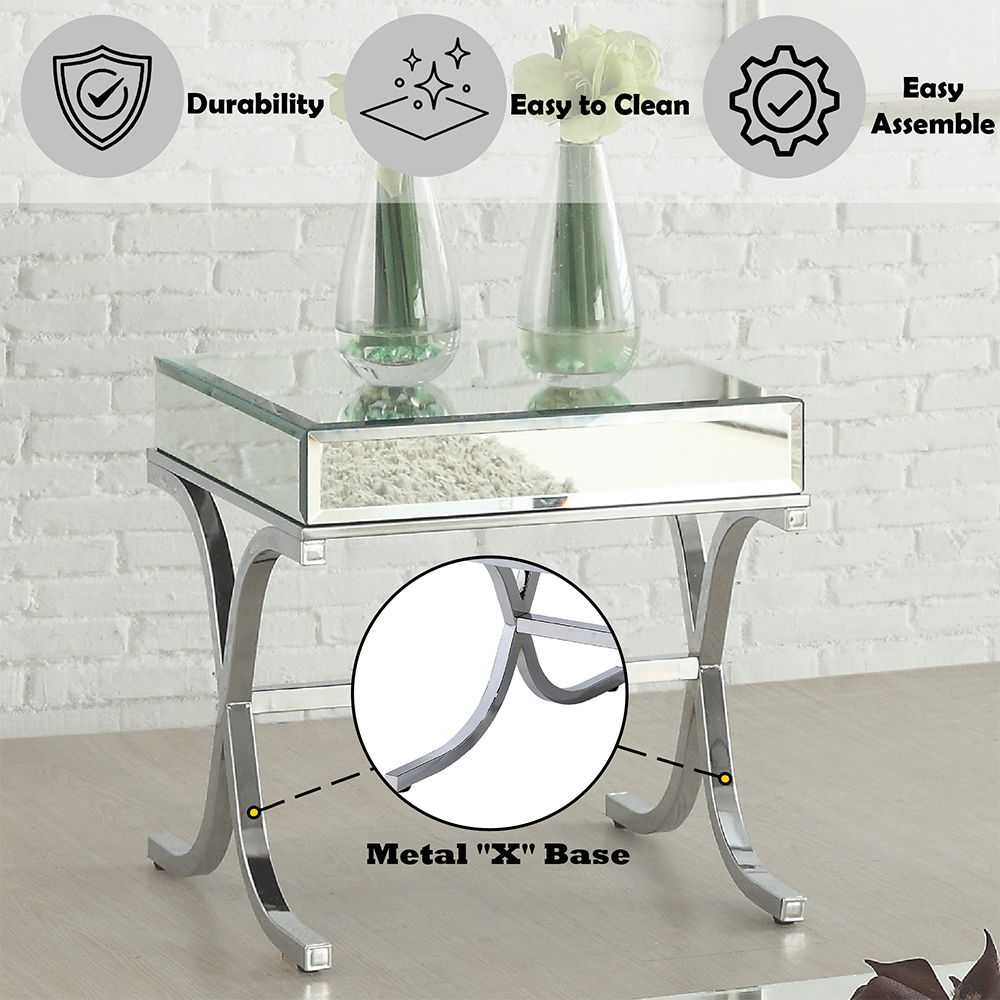 Yuri - End Table - Mirrored & Chrome - Urban Living Furniture (Los Angeles, CA)