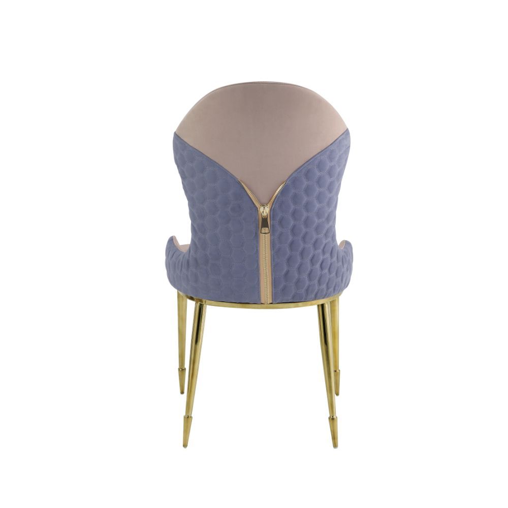 Caolan - Side Chair (Set of 2) - Tan, Lavender Fabric & Gold - Urban Living Furniture (Los Angeles, CA)