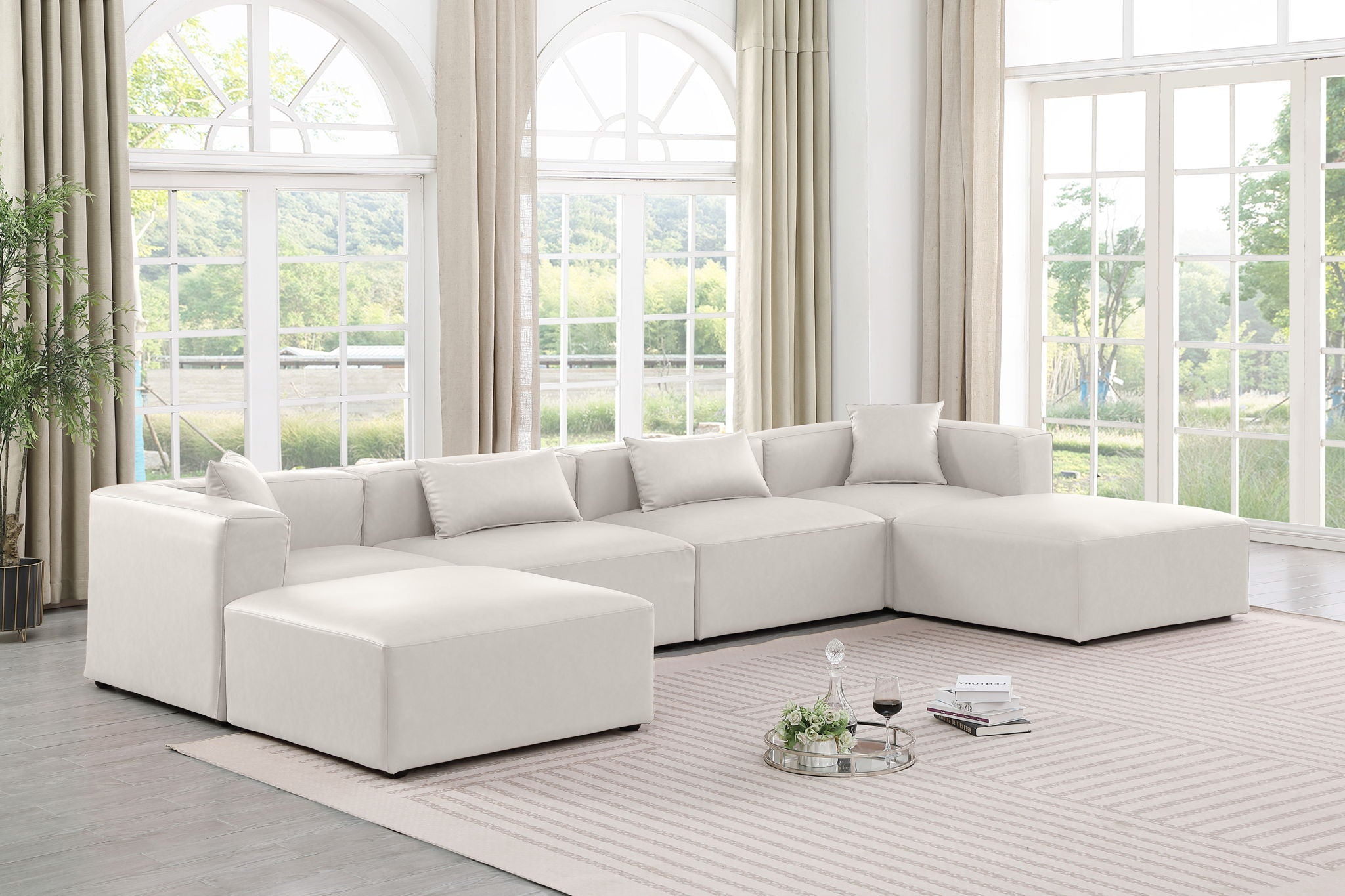 Cube - 6 Piece Modular Double Chaise Sectional