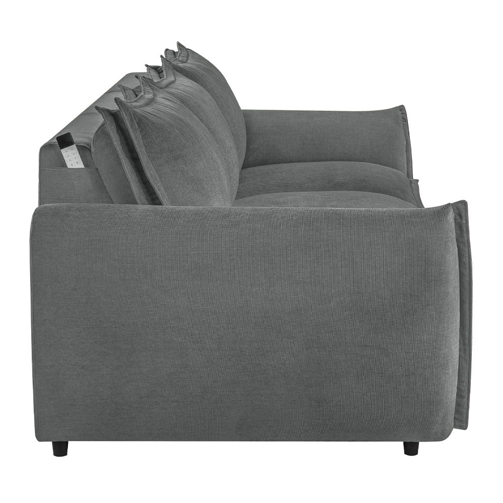Eaden - Power Sofa With Sleeper - Gray Chenille - Urban Living Furniture (Los Angeles, CA)