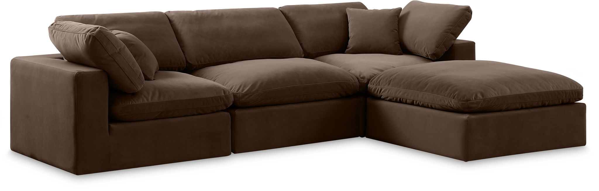 Comfy - 4 Piece Velvet Modular Sectional With Chaise - Urban Living Furniture (Los Angeles, CA)