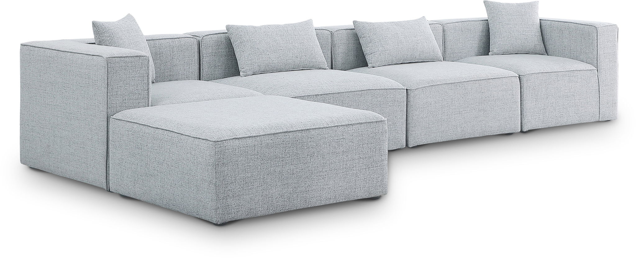 Cube - Linen 5 Piece Modular Sectional With Chaise - Urban Living Furniture (Los Angeles, CA)