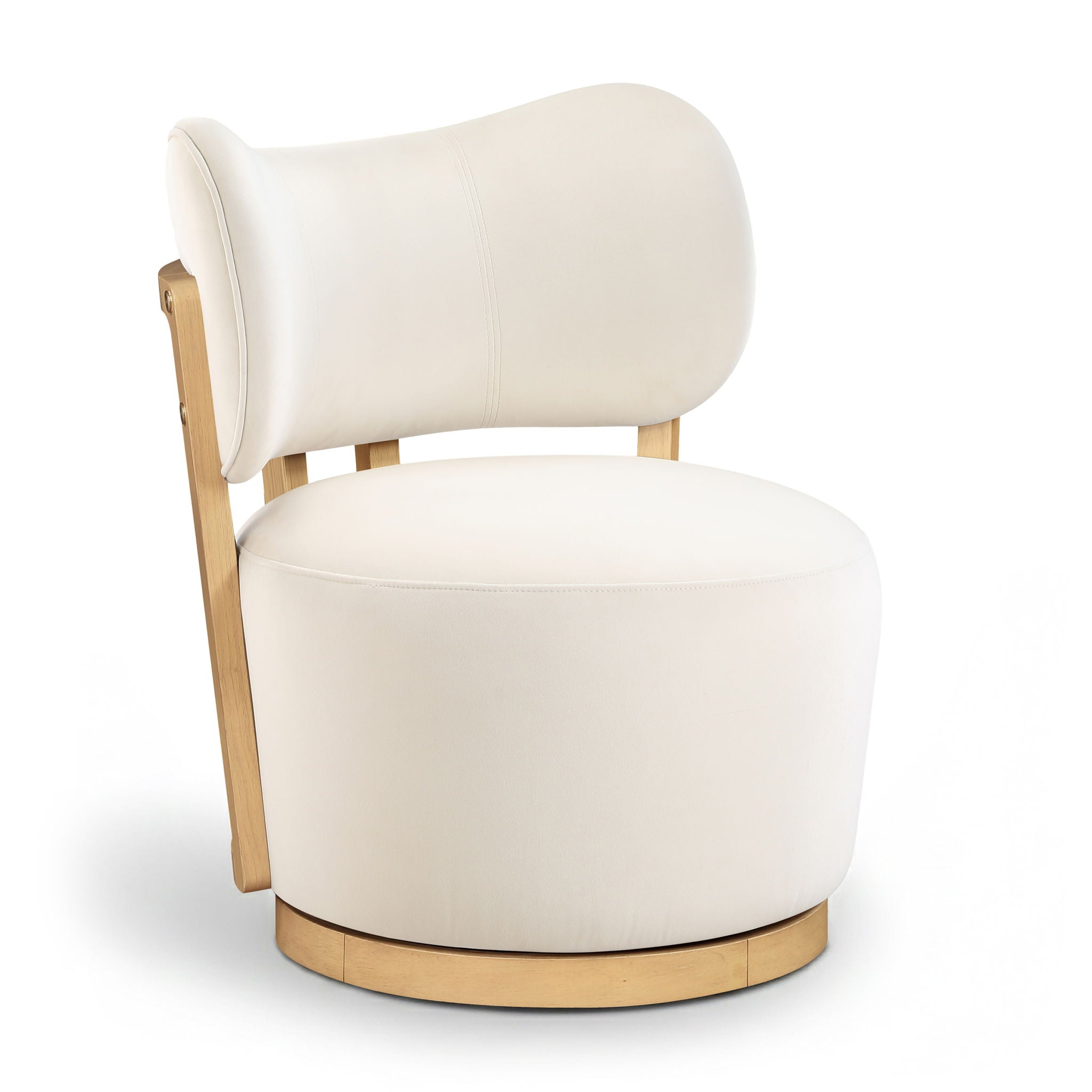 Elara - Velvet Upholstered Swivel Accent Chair - Stained Natural - Urban Living Furniture (Los Angeles, CA)