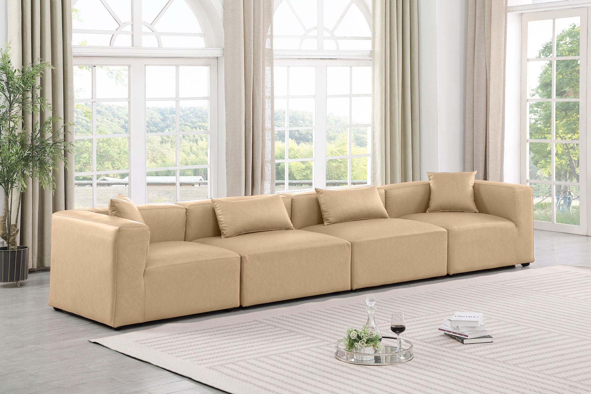 Cube - Modular 4 Piece Sofa - Tan - Urban Living Furniture (Los Angeles, CA)