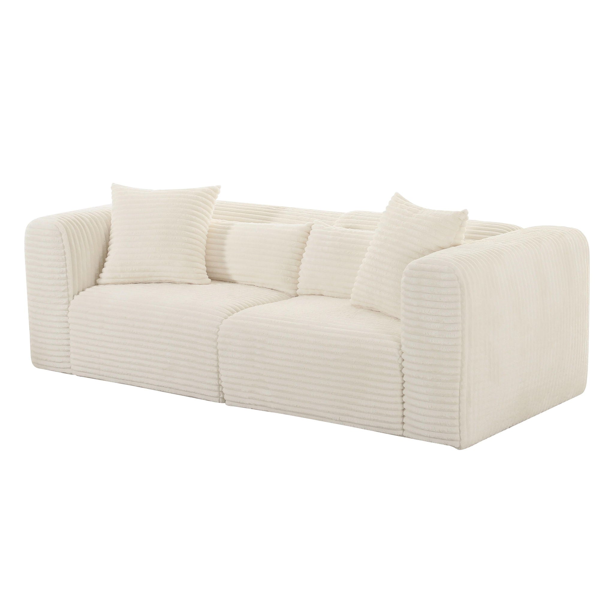 Tarra - Fluffy Oversized Corduroy Modular Loveseat - Urban Living Furniture (Los Angeles, CA)