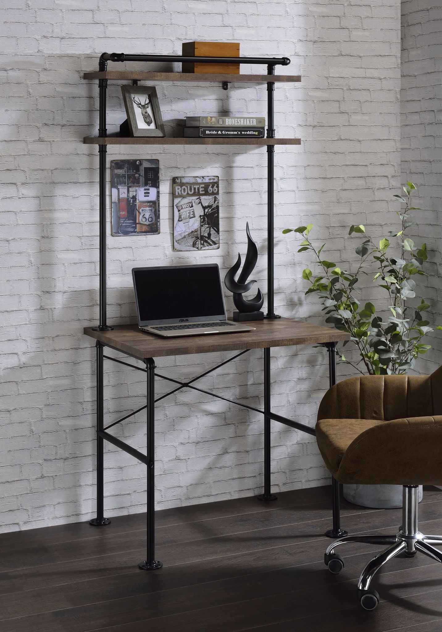 Ensata - Writing Desk - Rustic Oak & Black - Urban Living Furniture (Los Angeles, CA)