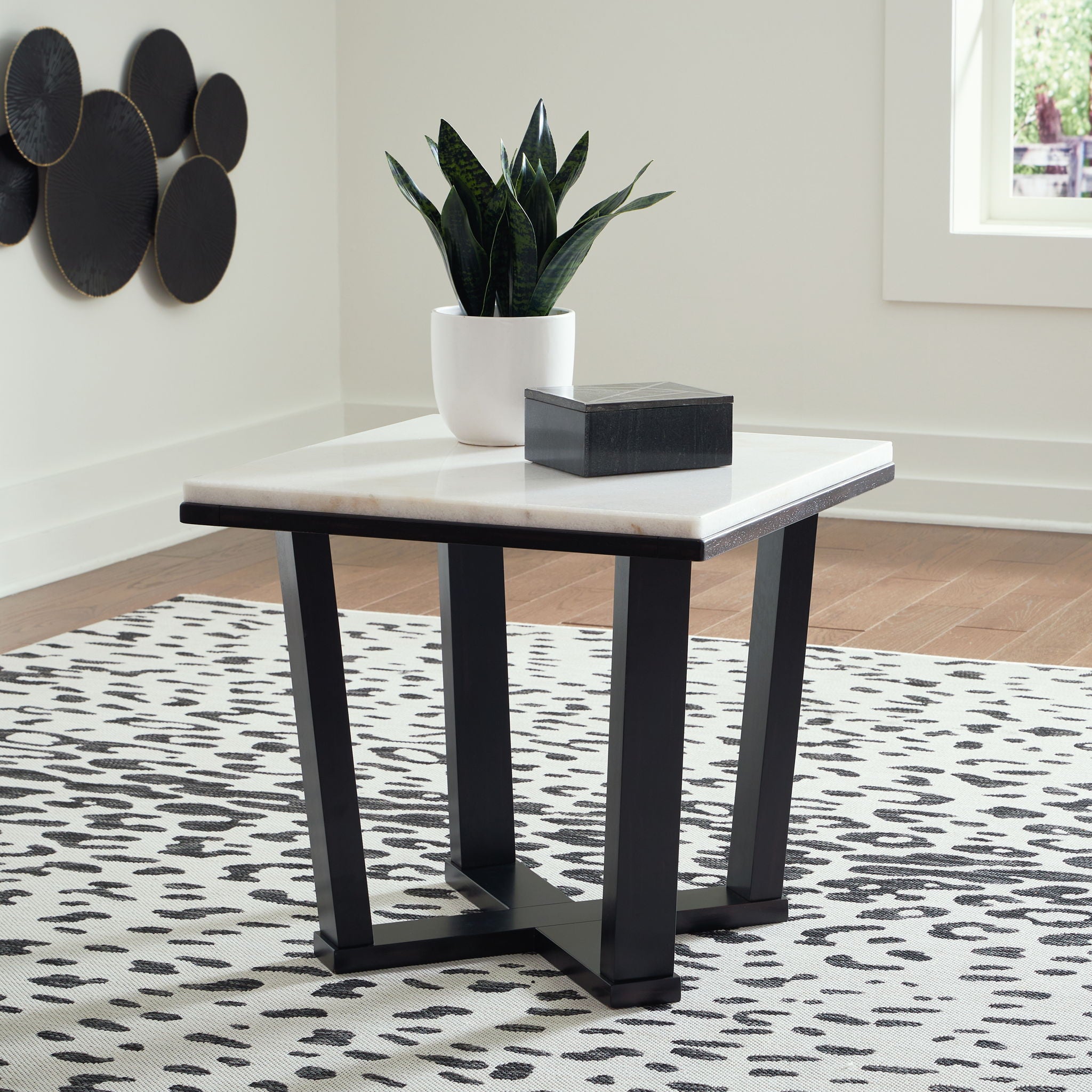Fostead - White / Espresso - Square End Table - Urban Living Furniture (Los Angeles, CA)