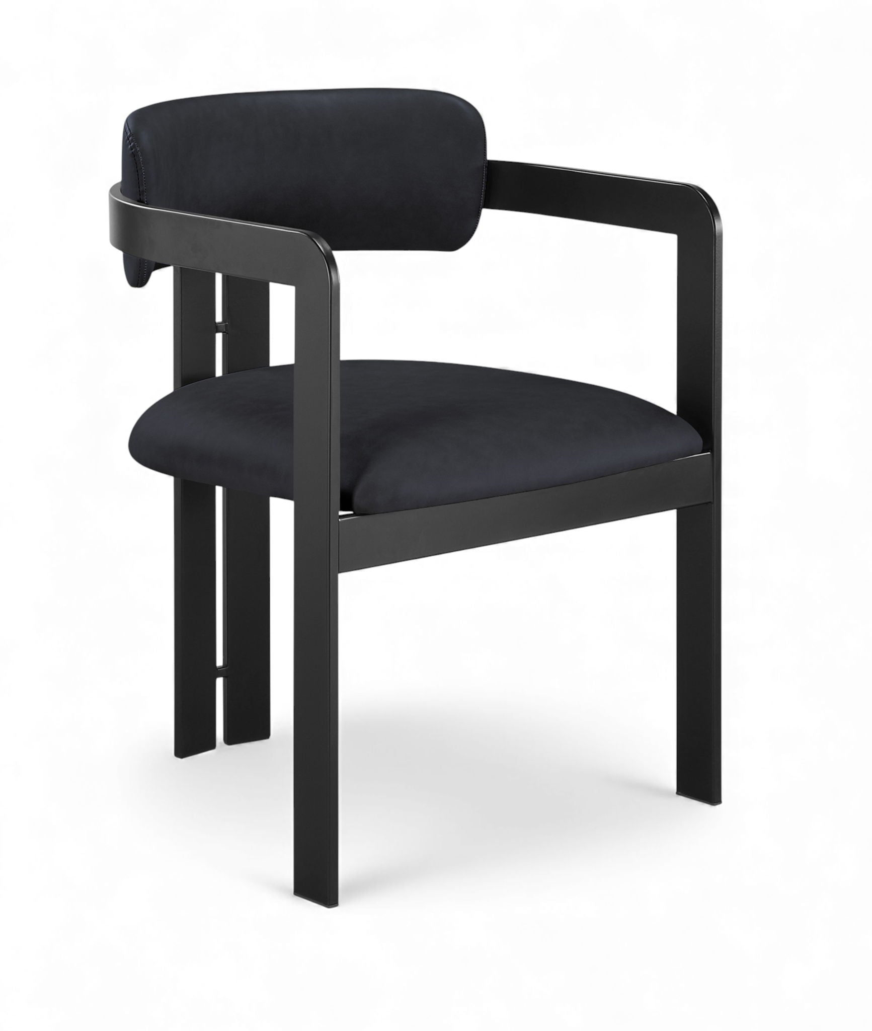 Aurum - Vegan Leather Upholstered Dining Chair With Graphite Black Base (Set of 2)