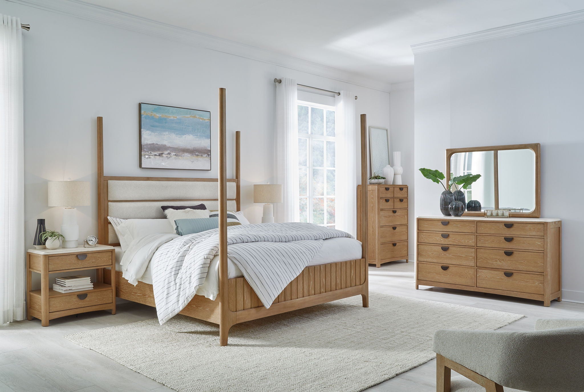 Escape - Bedroom 8 Drawer Dresser And Mirror - Glazed Natural Oak - Urban Living Furniture (Los Angeles, CA)