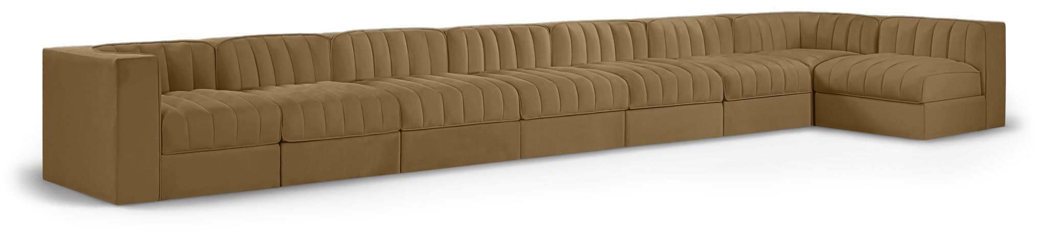Rummi - Velvet Performance Fabric Upholstered 8 Piece Modular Sectional, L-Shaped (Right) - Urban Living Furniture (Los Angeles, CA)