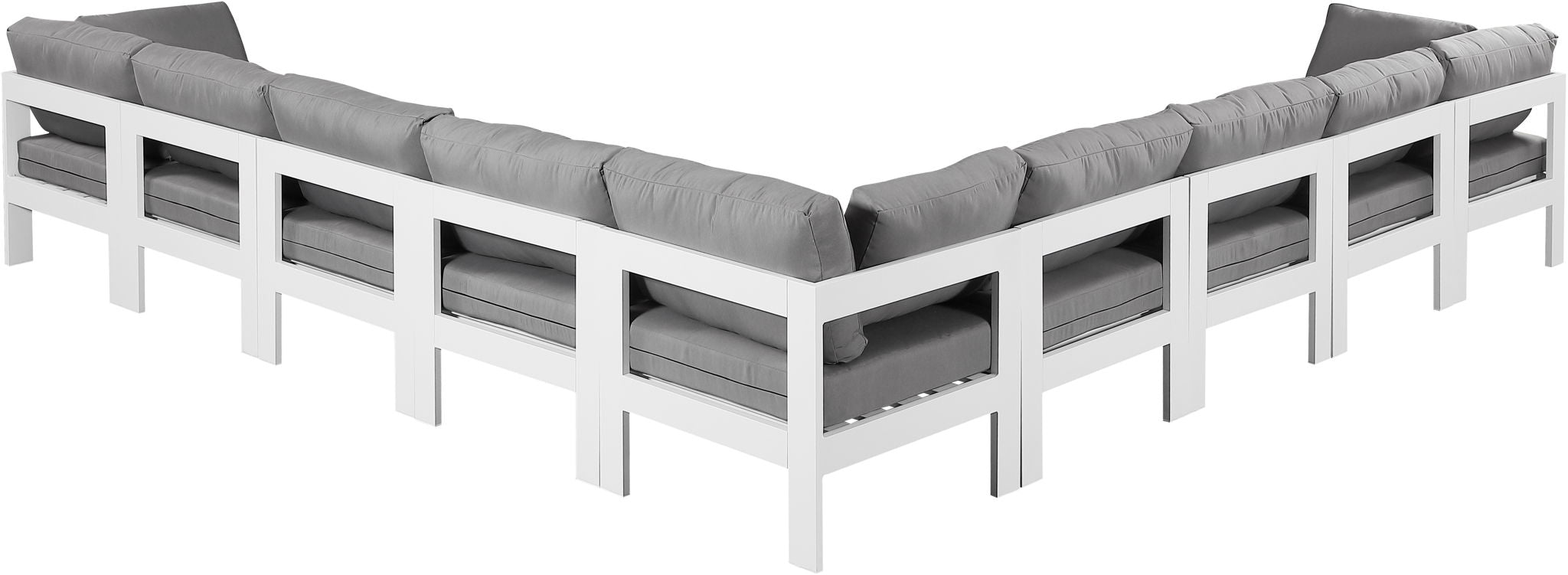 Nizuc - Outdoor Patio 9 Piece Modular Sectional With White Frame - Urban Living Furniture (Los Angeles, CA)