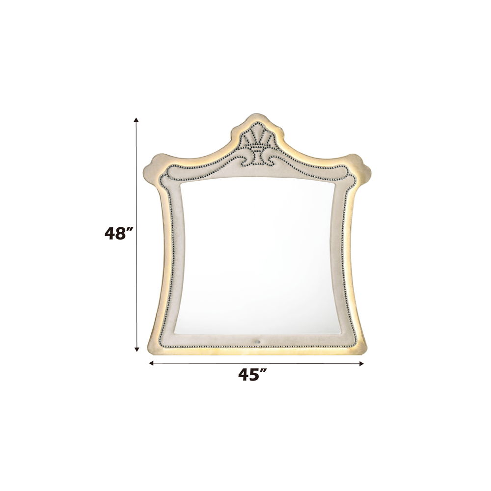 Lucienne - Mirror With LED - Beige Velvet - Urban Living Furniture (Los Angeles, CA)